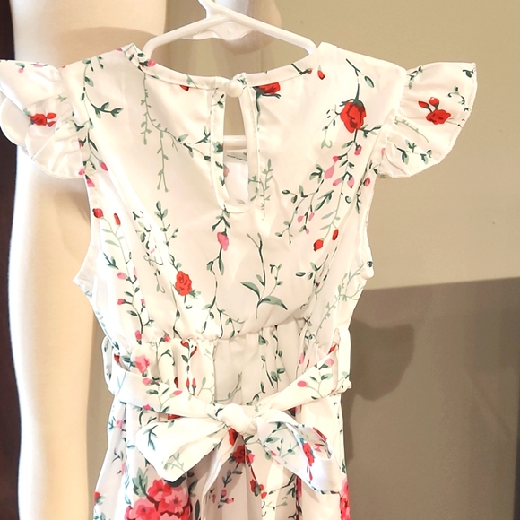 NEW GIRLS DRESS RUFFLE ON SLEEVELESS SLEEVE RED ROSE DRESS SIZE 2T - Picture 5 of 9